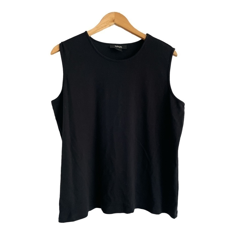 STYLE & CO. WOMAN 100% COTTON BLACK SLEEVELESS TOP SIZE 1X